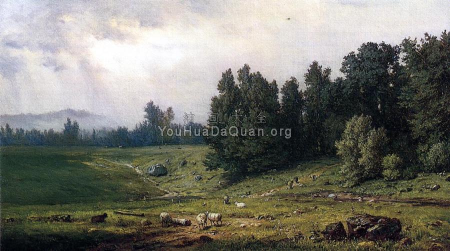 Landscape with Sheep - 乔治·英尼斯